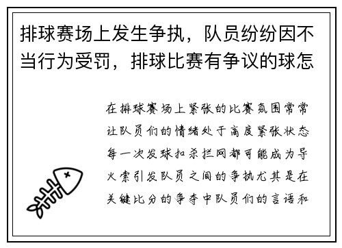 排球赛场上发生争执，队员纷纷因不当行为受罚，排球比赛有争议的球怎么说